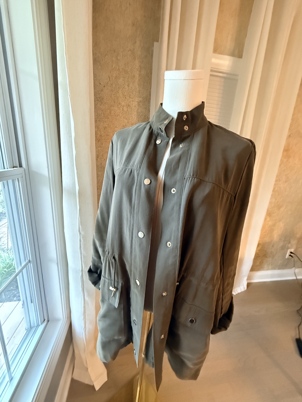 Zara Dark Olive Military Field Jacket